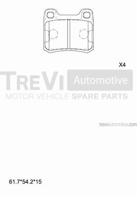 Trevi automotive PF1611 Гальмівні колодки, комплект PF1611: Приваблива ціна - Купити у Польщі на 2407.PL!