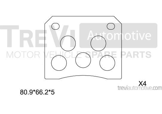 Trevi automotive PF1587 Brake Pad Set, disc brake PF1587: Buy near me in Poland at 2407.PL - Good price!