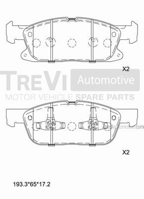 Trevi automotive PF1537 Гальмівні колодки, комплект PF1537: Приваблива ціна - Купити у Польщі на 2407.PL!