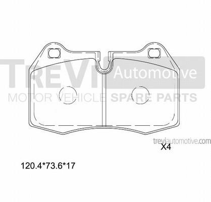 Trevi automotive PF1616 Brake Pad Set, disc brake PF1616: Buy near me in Poland at 2407.PL - Good price!