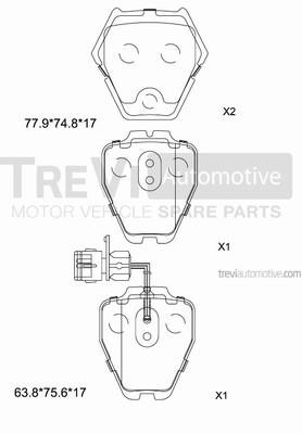 Trevi automotive PF1233 Brake Pad Set, disc brake PF1233: Buy near me at 2407.PL in Poland at an Affordable price!