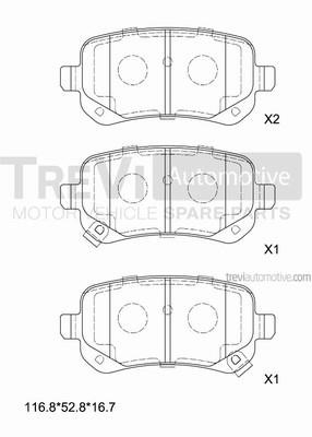 Trevi automotive PF1416 Brake Pad Set, disc brake PF1416: Buy near me at 2407.PL in Poland at an Affordable price!