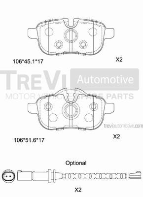 Trevi automotive PF1478 Brake Pad Set, disc brake PF1478: Buy near me at 2407.PL in Poland at an Affordable price!