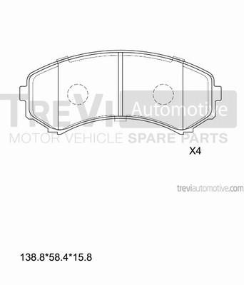 Trevi automotive PF1186 Гальмівні колодки, комплект PF1186: Приваблива ціна - Купити у Польщі на 2407.PL!