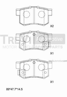 Trevi automotive PF1610 Klocki hamulcowe, zestaw PF1610: Dobra cena w Polsce na 2407.PL - Kup Teraz!