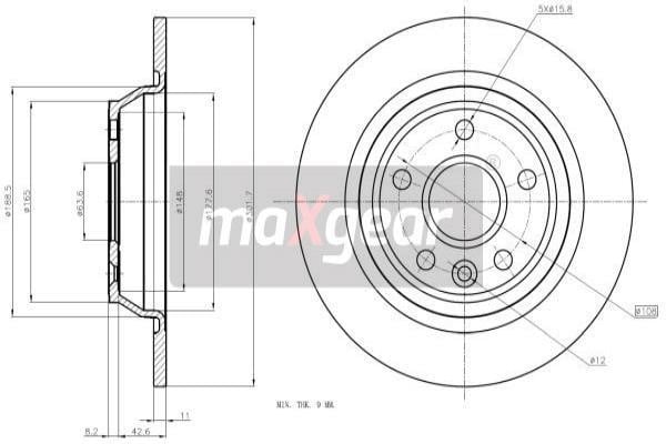 Maxgear 19-1853 Rear brake disc, non-ventilated 191853: Buy near me in Poland at 2407.PL - Good price!