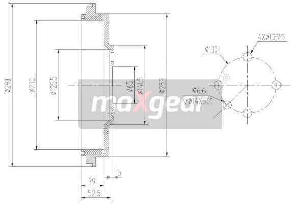 Maxgear 192245 Rear brake drum 192245: Buy near me at 2407.PL in Poland at an Affordable price!