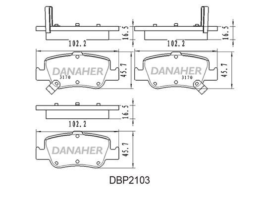 Danaher DBP2103 Brake Pad Set, disc brake DBP2103: Buy near me in Poland at 2407.PL - Good price!