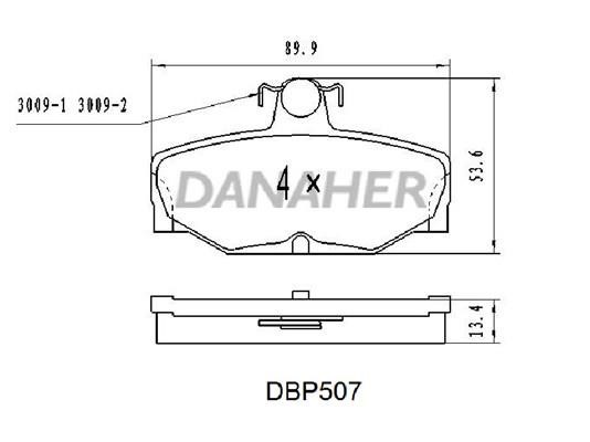 Danaher DBP507 Гальмівні колодки, комплект DBP507: Приваблива ціна - Купити у Польщі на 2407.PL!