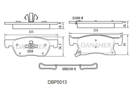 Danaher DBP5013 Brake Pad Set, disc brake DBP5013: Buy near me in Poland at 2407.PL - Good price!