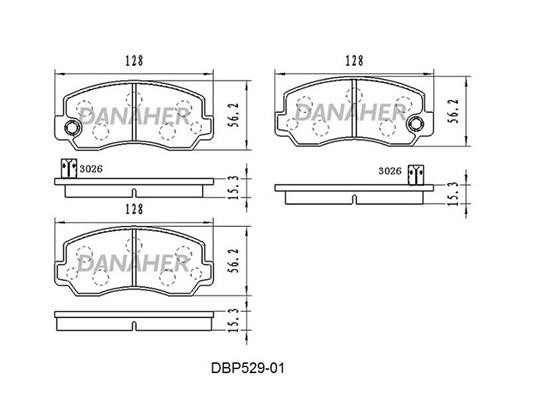 Danaher DBP529-01 Brake Pad Set, disc brake DBP52901: Buy near me in Poland at 2407.PL - Good price!