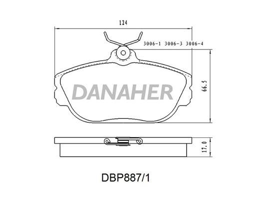 Danaher DBP887/1 Гальмівні колодки, комплект DBP8871: Купити у Польщі - Добра ціна на 2407.PL!