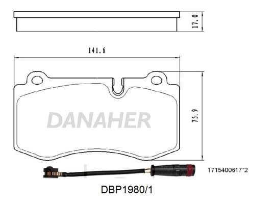Danaher DBP1980/1 Brake Pad Set, disc brake DBP19801: Buy near me in Poland at 2407.PL - Good price!