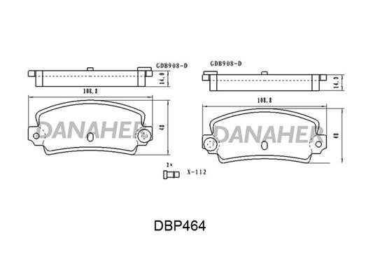 Danaher DBP464 Brake Pad Set, disc brake DBP464: Buy near me in Poland at 2407.PL - Good price!
