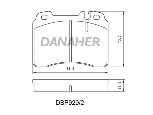 Danaher DBP929/2 Тормозные колодки дисковые, комплект DBP9292: Отличная цена - Купить в Польше на 2407.PL!