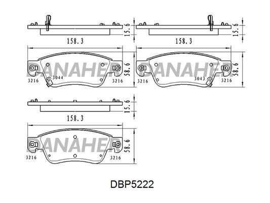 Danaher DBP5222 Front disc brake pads, set DBP5222: Buy near me in Poland at 2407.PL - Good price!
