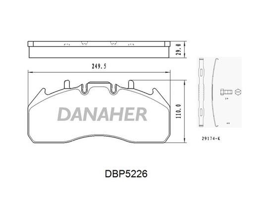Danaher DBP5226 Klocki hamulcowe, zestaw DBP5226: Dobra cena w Polsce na 2407.PL - Kup Teraz!