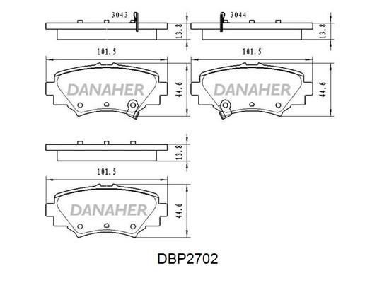 Danaher DBP2702 Тормозные колодки дисковые, комплект DBP2702: Отличная цена - Купить в Польше на 2407.PL!