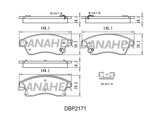 Danaher DBP2171 Гальмівні колодки передні, комплект DBP2171: Купити у Польщі - Добра ціна на 2407.PL!