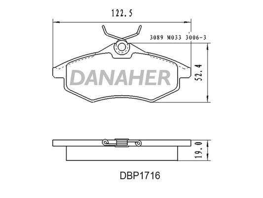 Danaher DBP1716 Тормозные колодки дисковые, комплект DBP1716: Отличная цена - Купить в Польше на 2407.PL!