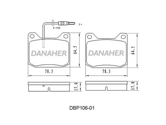 Danaher DBP106-01 Brake Pad Set, disc brake DBP10601: Buy near me in Poland at 2407.PL - Good price!