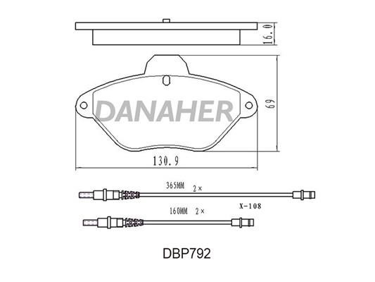 Danaher DBP792 Гальмівні колодки, комплект DBP792: Приваблива ціна - Купити у Польщі на 2407.PL!