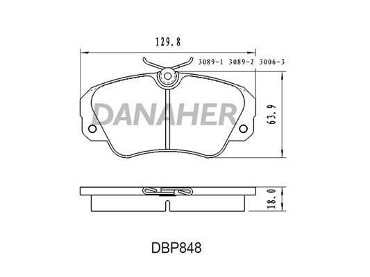 Danaher DBP848 Brake Pad Set, disc brake DBP848: Buy near me in Poland at 2407.PL - Good price!
