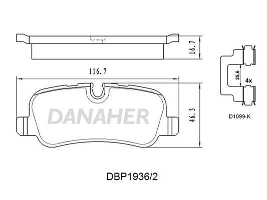 Danaher DBP1936/2 Тормозные колодки дисковые, комплект DBP19362: Отличная цена - Купить в Польше на 2407.PL!