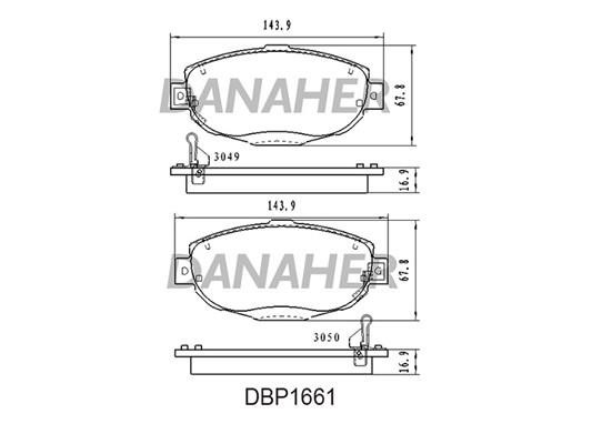 Danaher DBP1661 Brake Pad Set, disc brake DBP1661: Buy near me in Poland at 2407.PL - Good price!