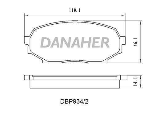 Danaher DBP934/2 Гальмівні колодки, комплект DBP9342: Приваблива ціна - Купити у Польщі на 2407.PL!