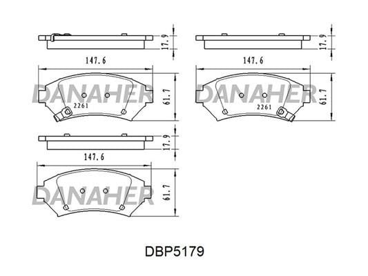 Danaher DBP5179 Гальмівні колодки, комплект DBP5179: Приваблива ціна - Купити у Польщі на 2407.PL!