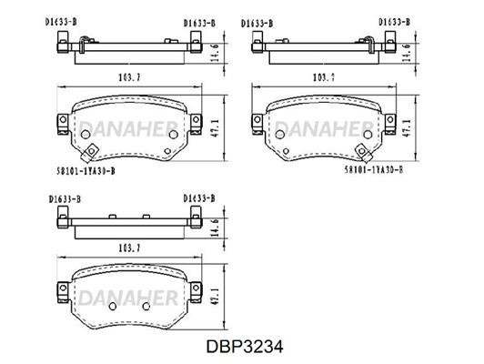 Danaher DBP3234 Brake Pad Set, disc brake DBP3234: Buy near me in Poland at 2407.PL - Good price!