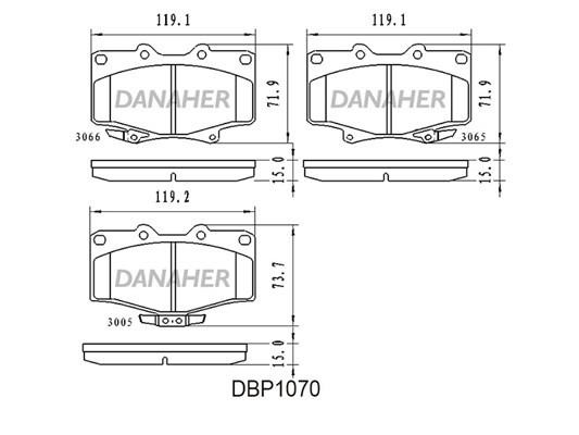 Danaher DBP1070 Гальмівні колодки, комплект DBP1070: Купити у Польщі - Добра ціна на 2407.PL!