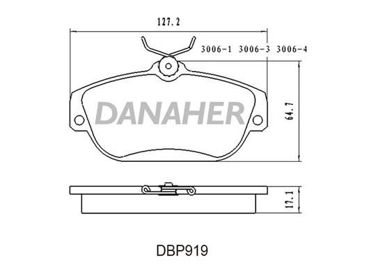 Danaher DBP919 Тормозные колодки дисковые, комплект DBP919: Отличная цена - Купить в Польше на 2407.PL!
