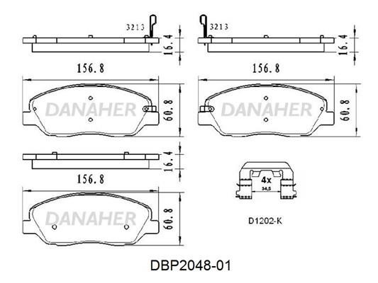 Danaher DBP2048-01 Brake Pad Set, disc brake DBP204801: Buy near me in Poland at 2407.PL - Good price!