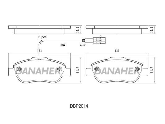 Danaher DBP2014 Тормозные колодки дисковые, комплект DBP2014: Отличная цена - Купить в Польше на 2407.PL!