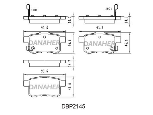 Danaher DBP2145 Тормозные колодки дисковые, комплект DBP2145: Отличная цена - Купить в Польше на 2407.PL!