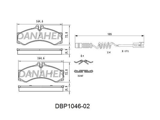 Danaher DBP1046-02 Тормозные колодки дисковые, комплект DBP104602: Отличная цена - Купить в Польше на 2407.PL!