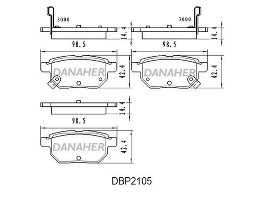 Danaher DBP2105 Гальмівні колодки, комплект DBP2105: Приваблива ціна - Купити у Польщі на 2407.PL!