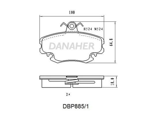 Danaher DBP885/1 Brake Pad Set, disc brake DBP8851: Buy near me in Poland at 2407.PL - Good price!