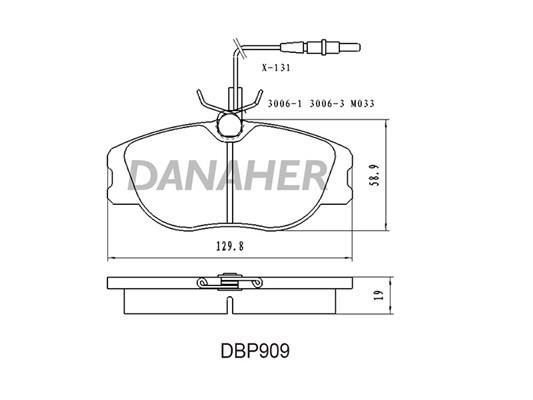 Danaher DBP909 Brake Pad Set, disc brake DBP909: Buy near me in Poland at 2407.PL - Good price!