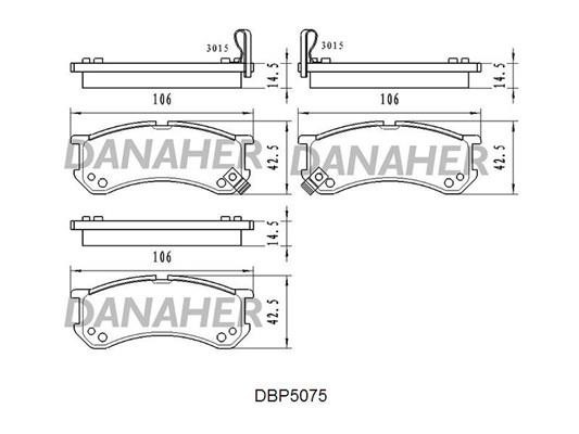 Danaher DBP5075 Brake Pad Set, disc brake DBP5075: Buy near me in Poland at 2407.PL - Good price!