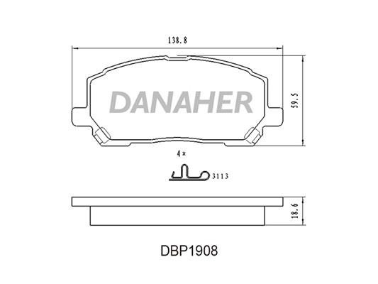 Danaher DBP1908 Тормозные колодки дисковые, комплект DBP1908: Отличная цена - Купить в Польше на 2407.PL!
