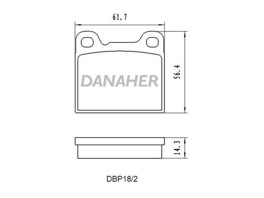 Danaher DBP18/2 Scheibenbremsbeläge, Set DBP182: Kaufen Sie zu einem guten Preis in Polen bei 2407.PL!