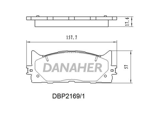 Danaher DBP2169/1 Гальмівні колодки, комплект DBP21691: Приваблива ціна - Купити у Польщі на 2407.PL!