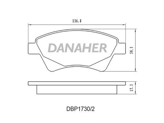Danaher DBP1730/2 Brake Pad Set, disc brake DBP17302: Buy near me in Poland at 2407.PL - Good price!