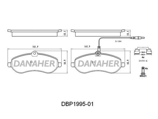 Danaher DBP1995-01 Тормозные колодки дисковые, комплект DBP199501: Отличная цена - Купить в Польше на 2407.PL!