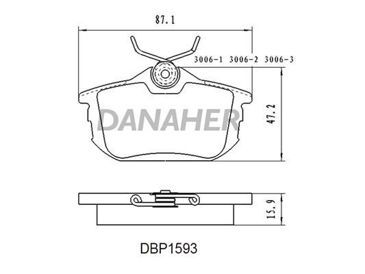 Danaher DBP1593 Brake Pad Set, disc brake DBP1593: Buy near me in Poland at 2407.PL - Good price!