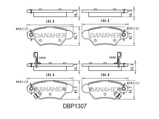 Danaher DBP1307 Brake Pad Set, disc brake DBP1307: Buy near me in Poland at 2407.PL - Good price!