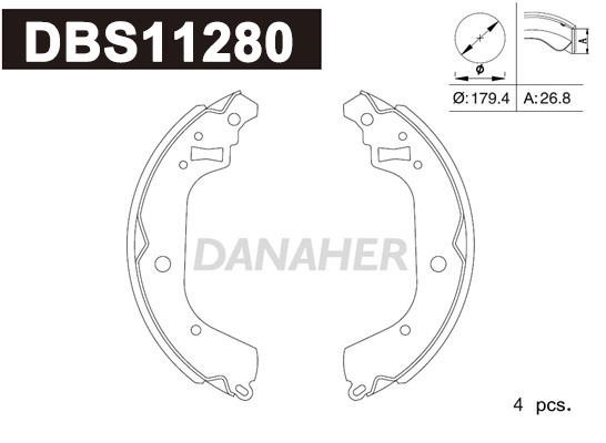 Danaher DBS11280 Колодки гальмівні барабанні, комплект DBS11280: Приваблива ціна - Купити у Польщі на 2407.PL!